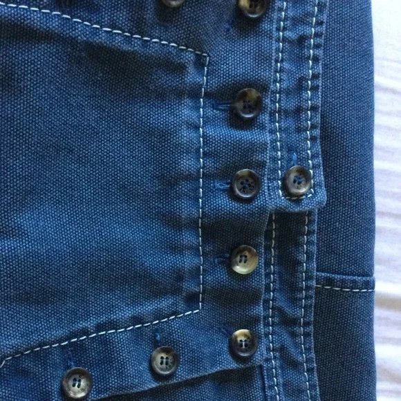 CELINE YACHTING TWILL DENIM CANVAS NAUTICAL BUTTON SKIRT SIZE 38 FRANCE - Picture 10 of 16